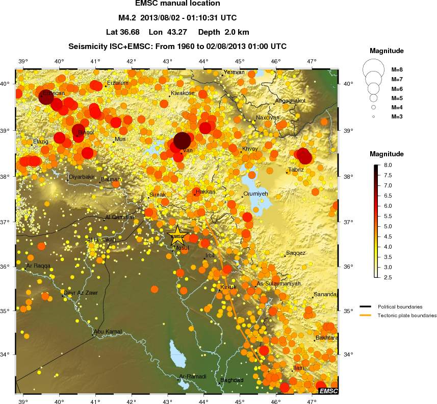 regional magnitude historical seismicity