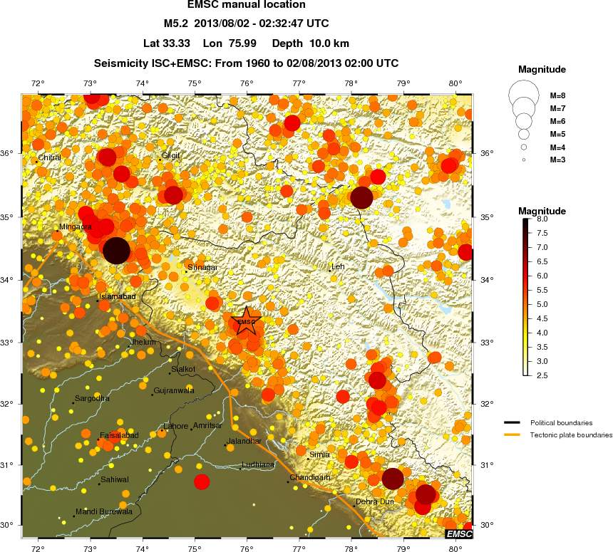 regional magnitude historical seismicity