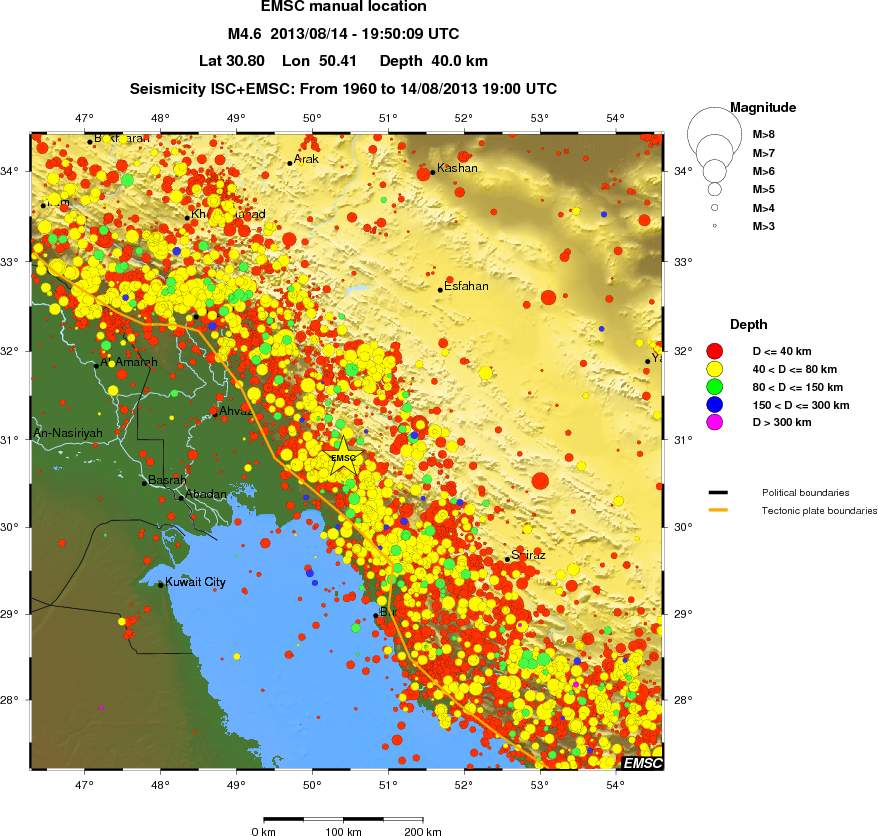 regional historical seismicity