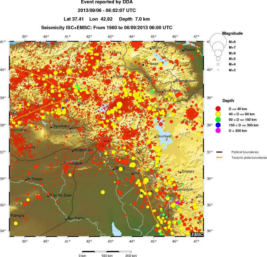 regional historical seismicity