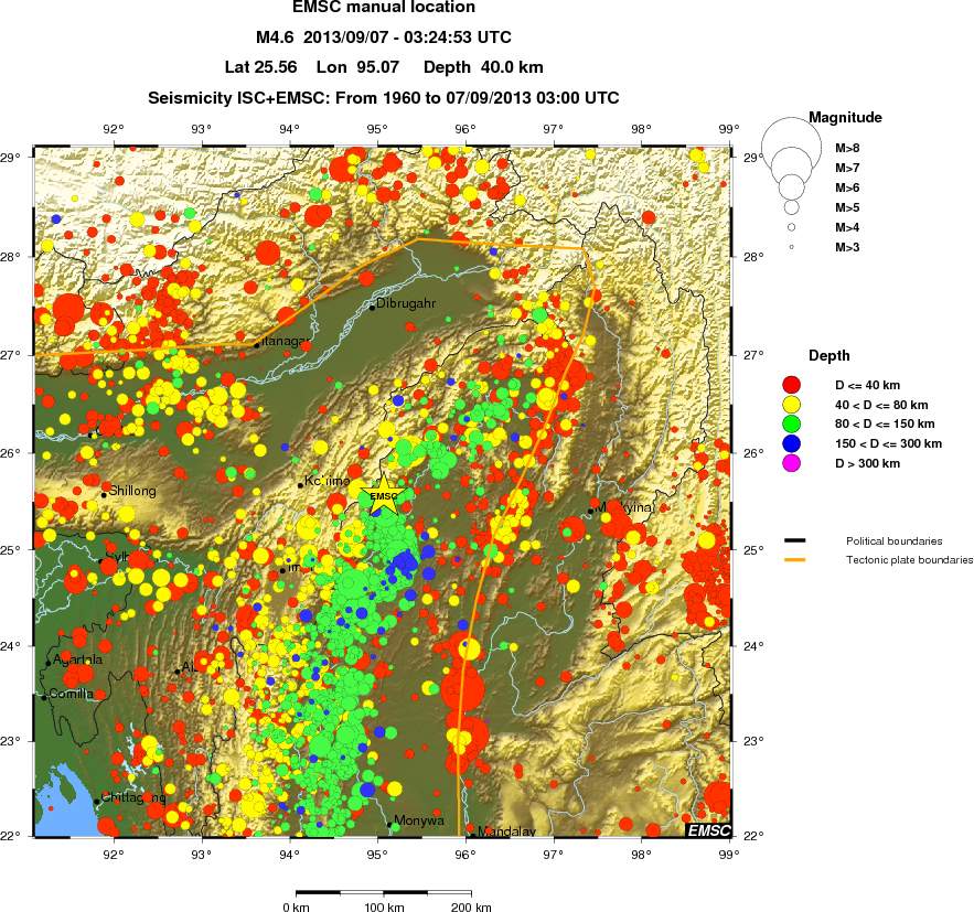 regional historical seismicity