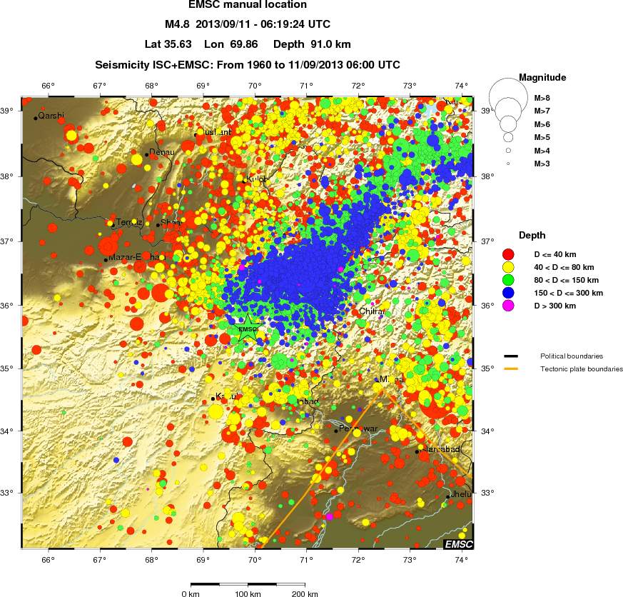 regional historical seismicity