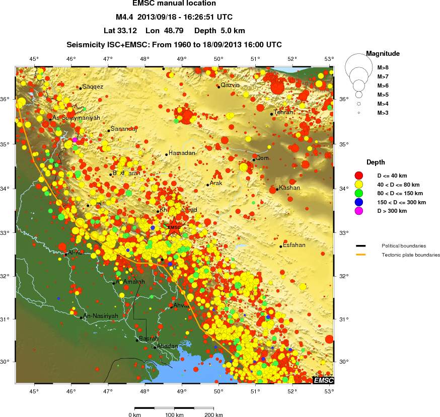regional historical seismicity