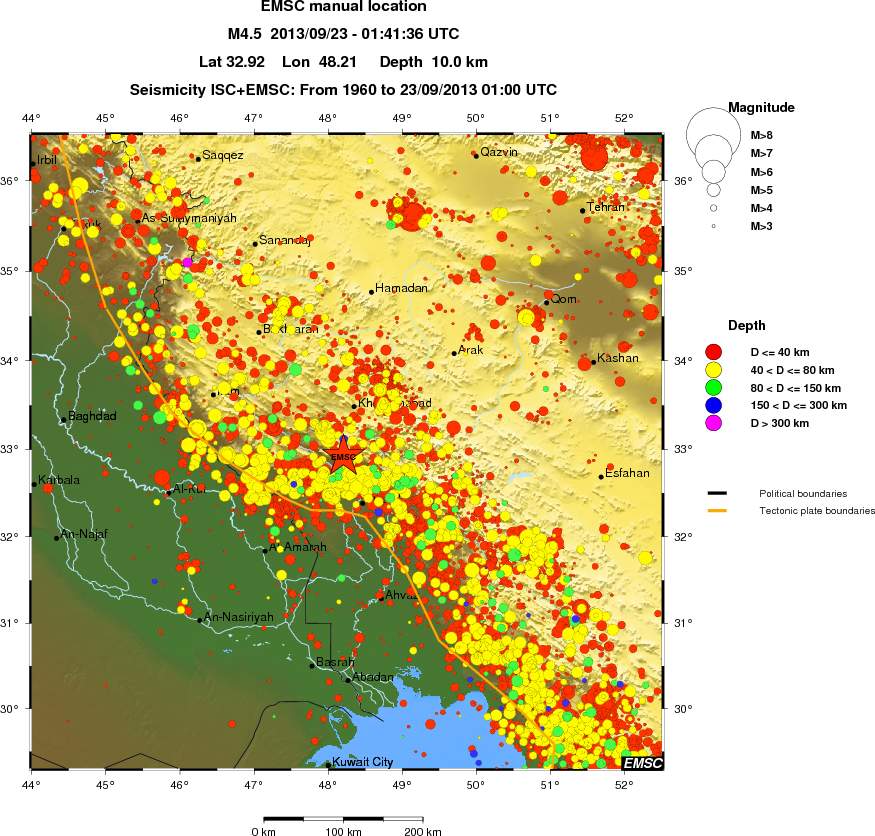 regional historical seismicity