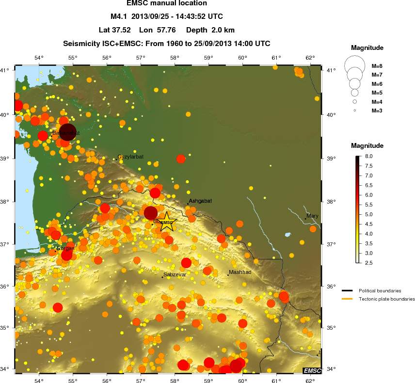 regional magnitude historical seismicity