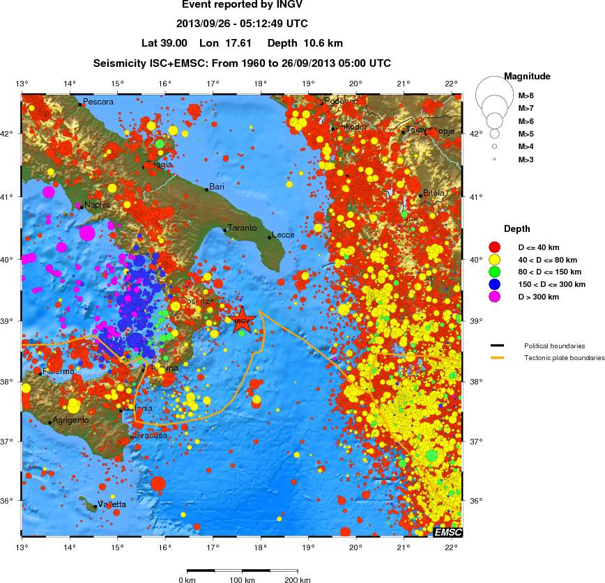 regional historical seismicity