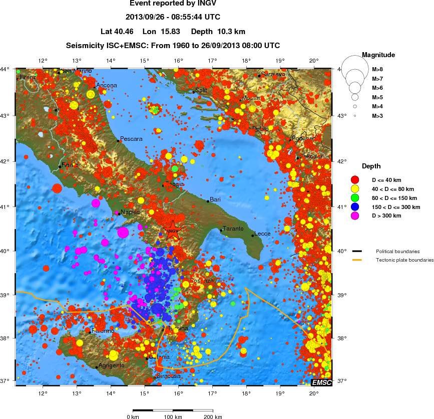 regional historical seismicity