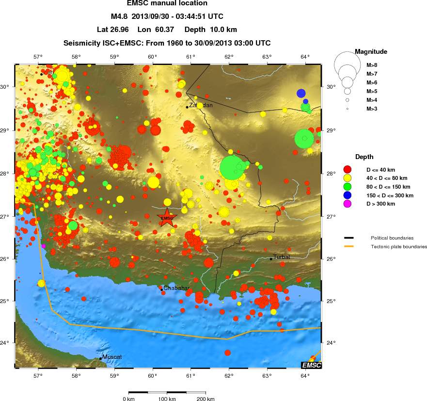 regional historical seismicity