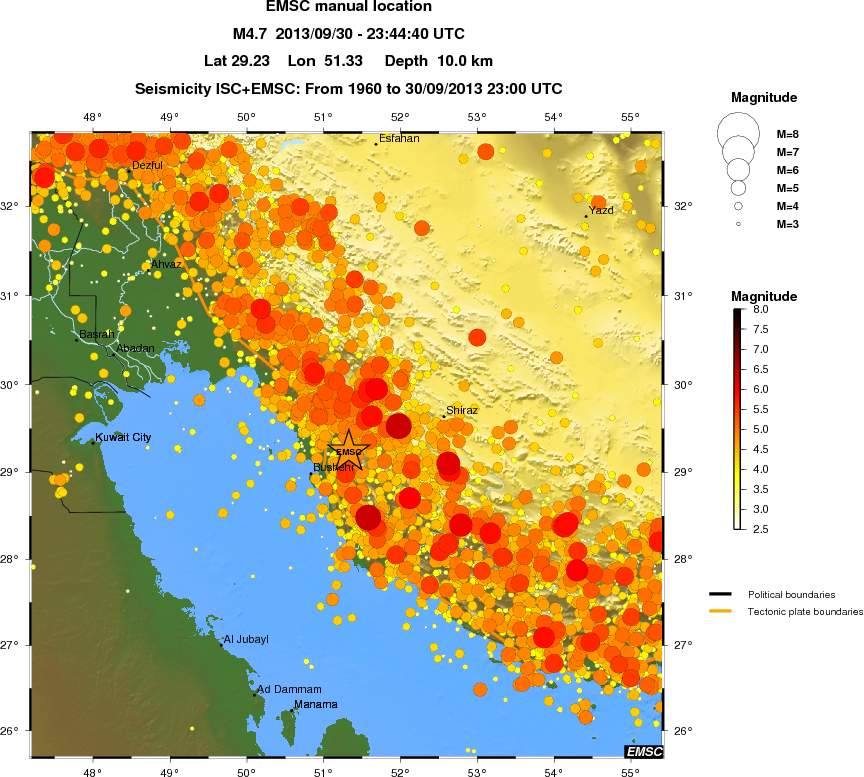regional magnitude historical seismicity