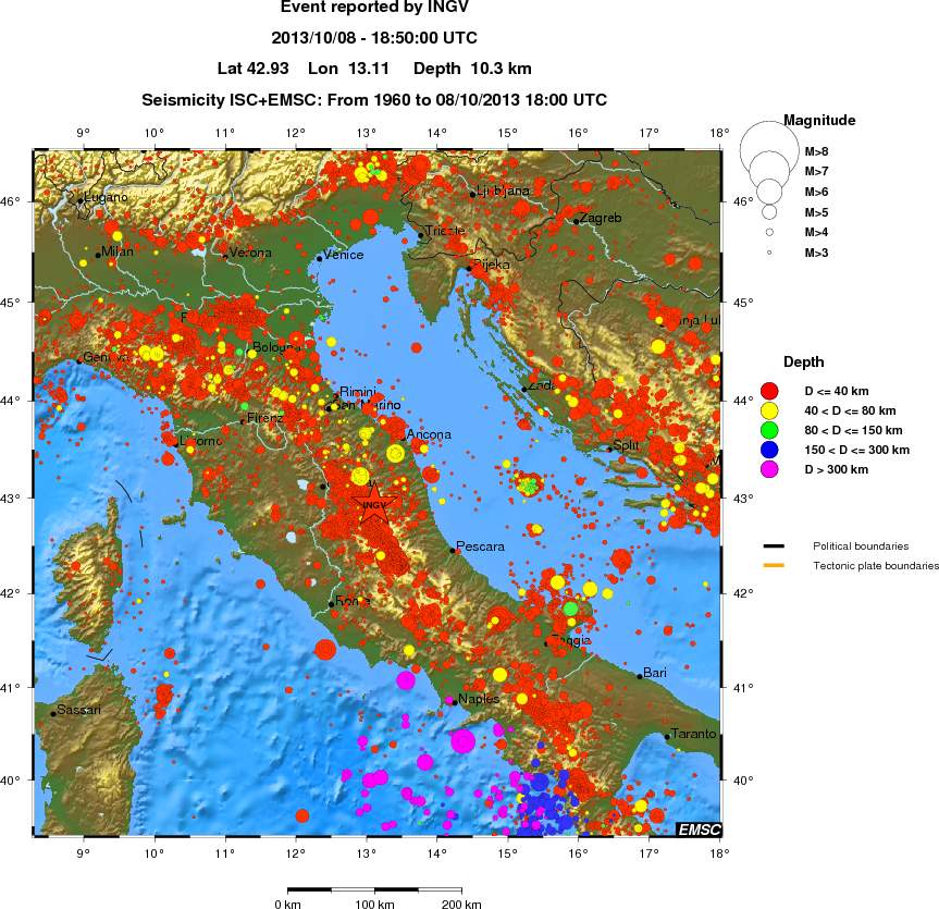 regional historical seismicity
