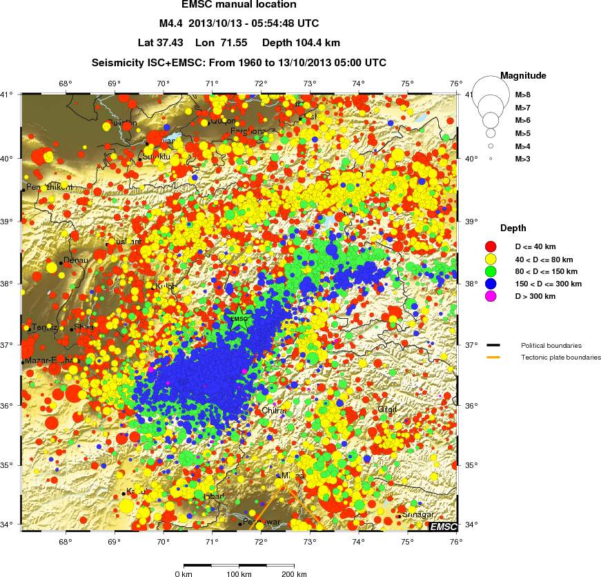 regional historical seismicity
