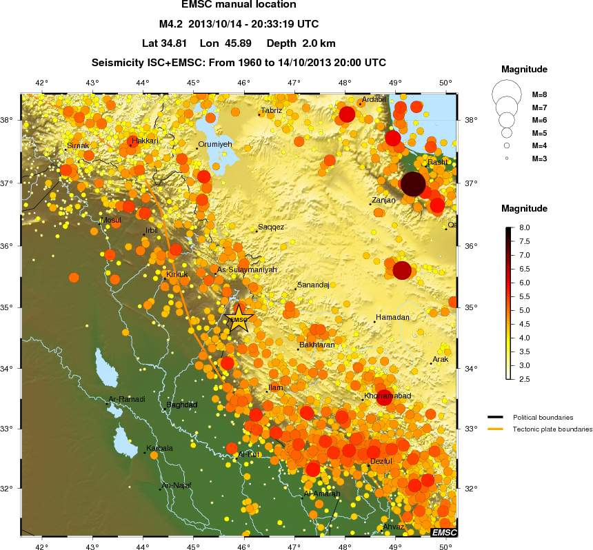 regional magnitude historical seismicity