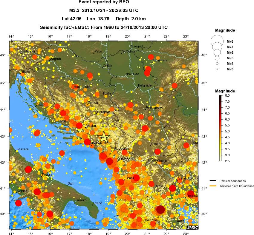 regional magnitude historical seismicity