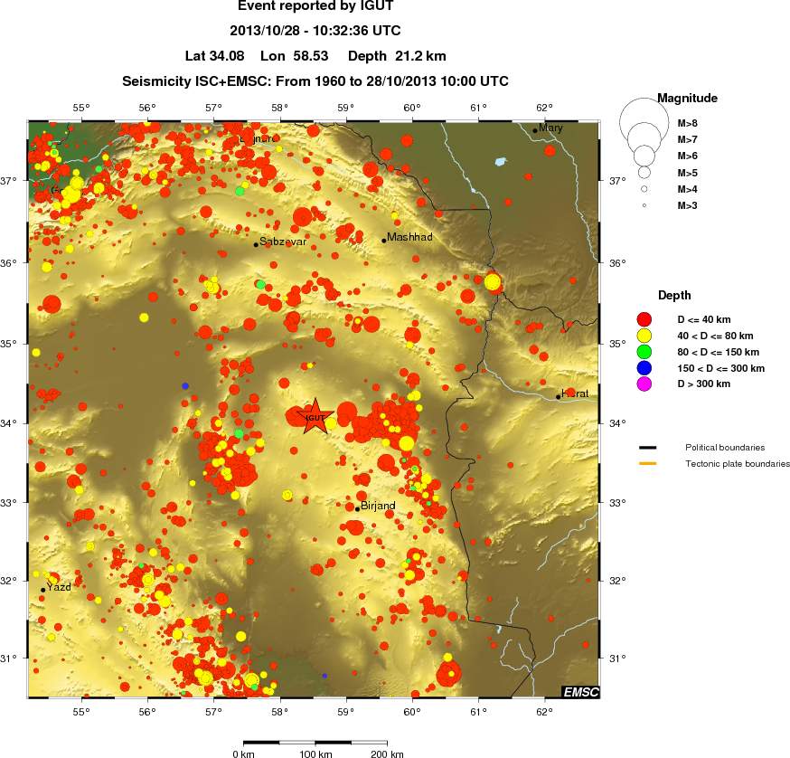 regional historical seismicity