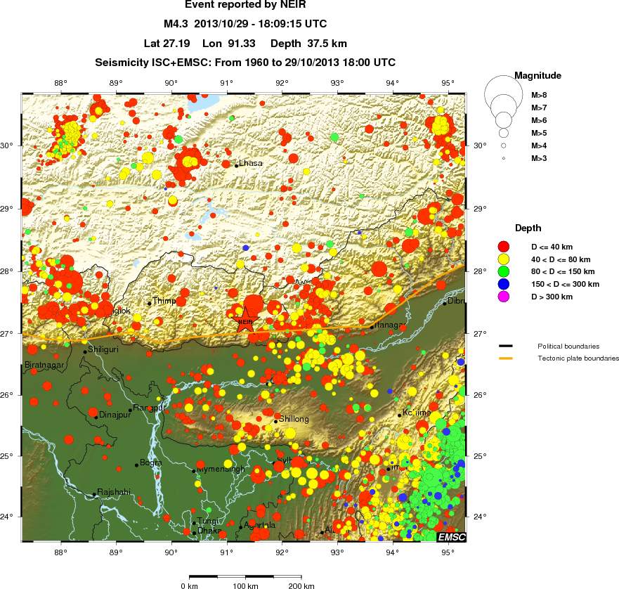 regional historical seismicity