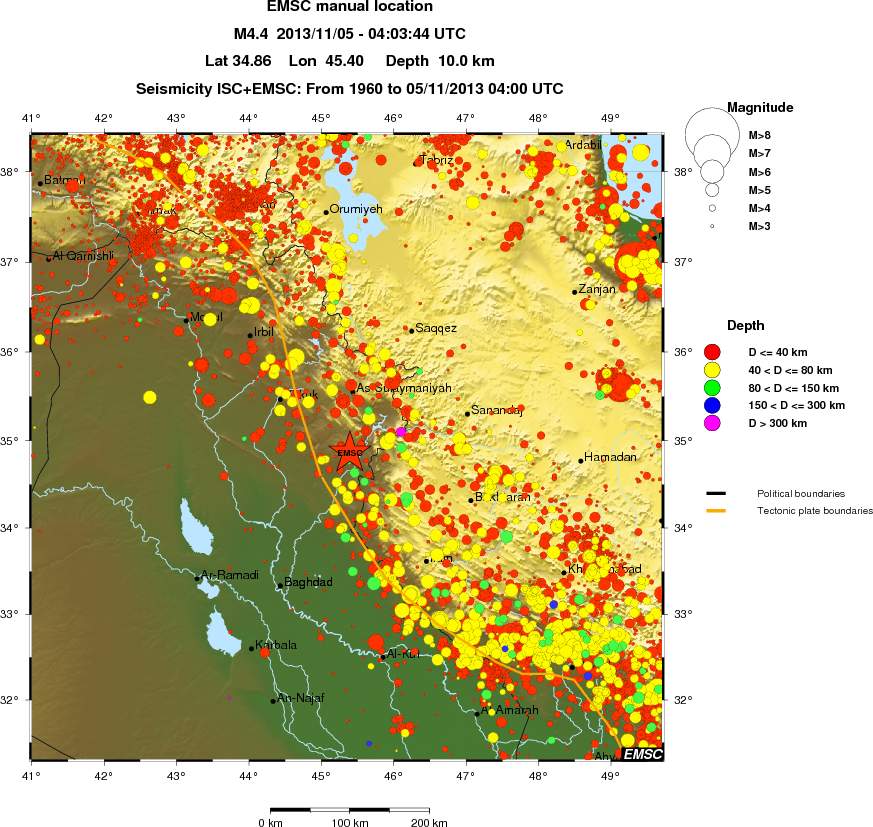 regional historical seismicity