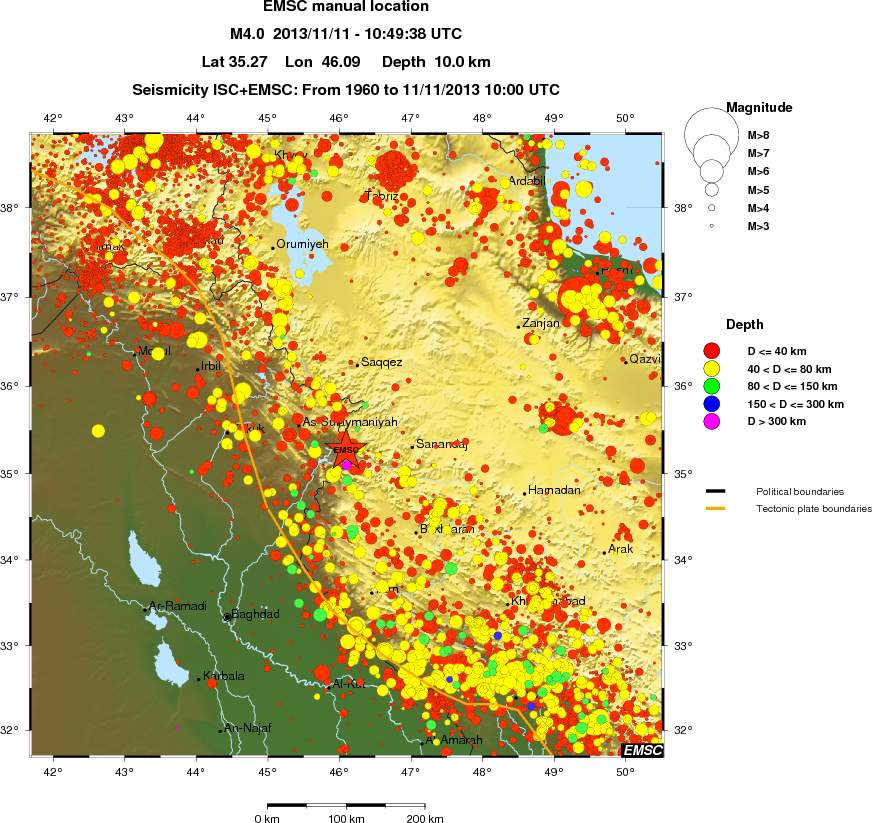 regional historical seismicity