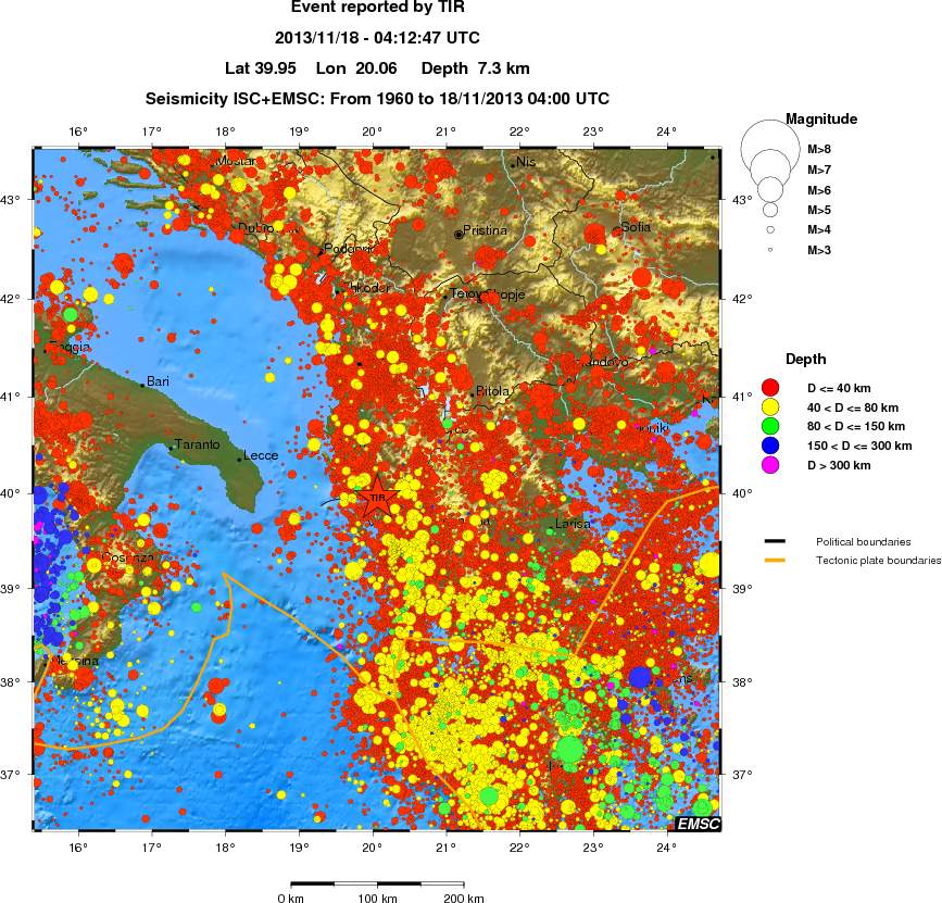 regional historical seismicity