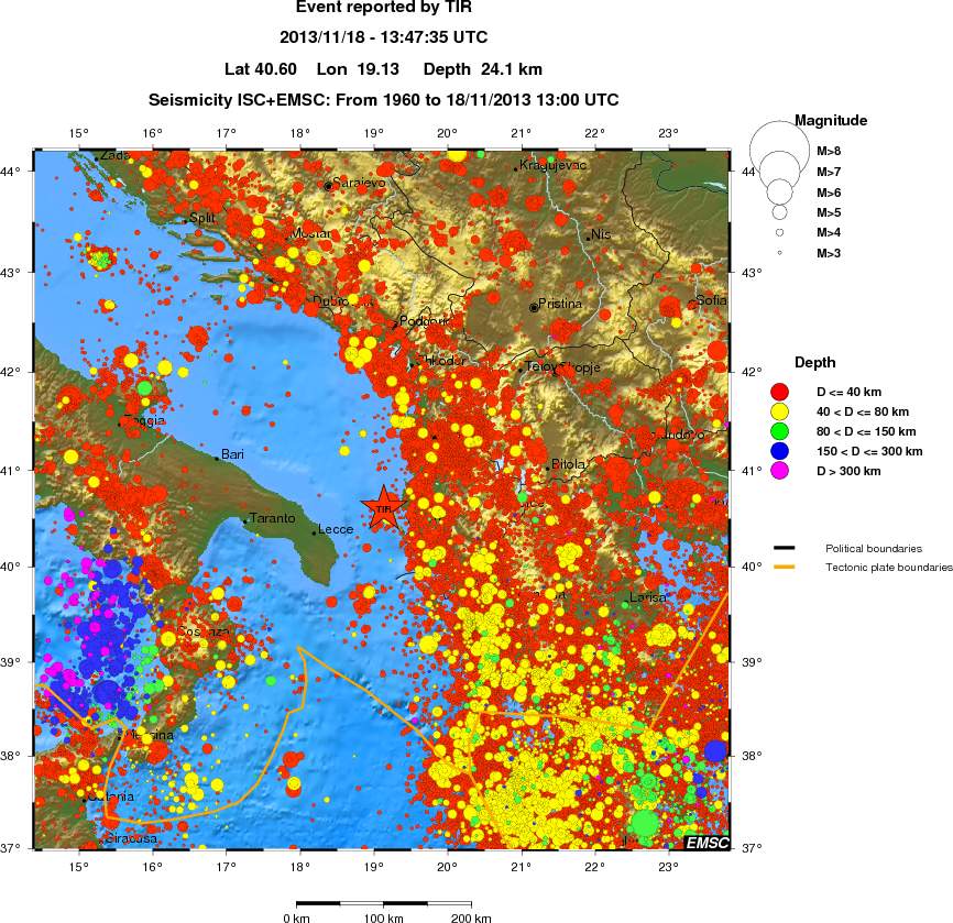 regional historical seismicity