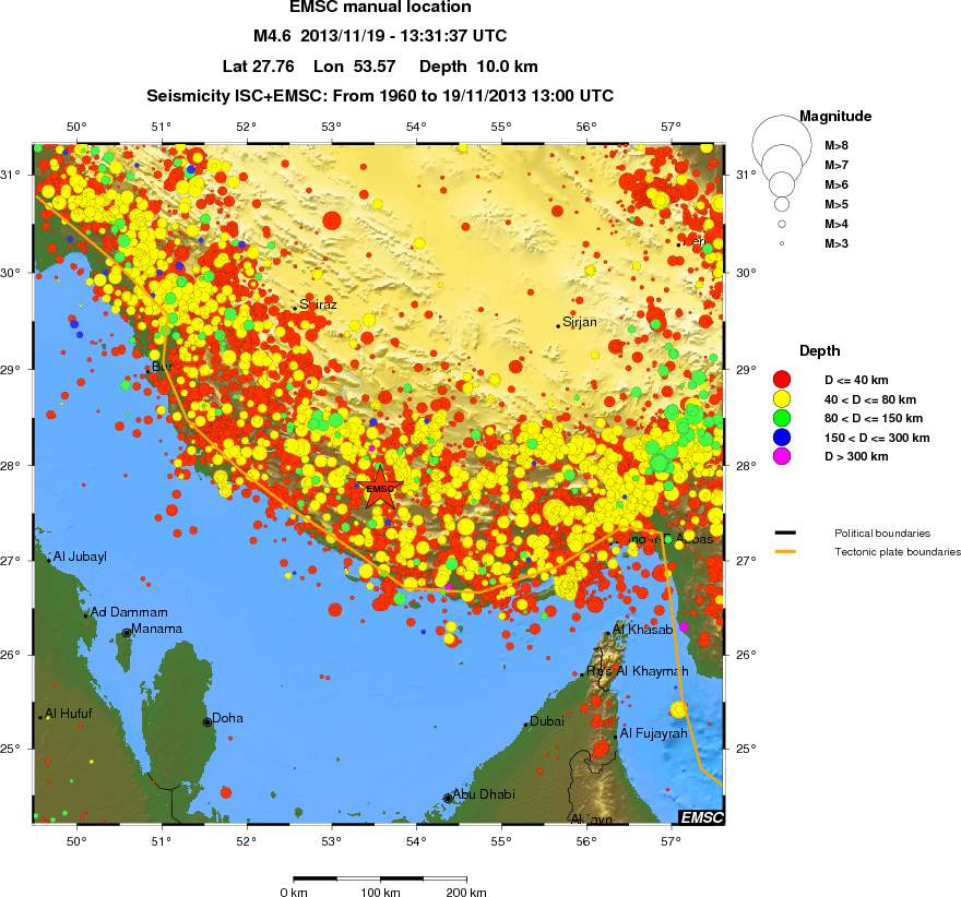 regional historical seismicity