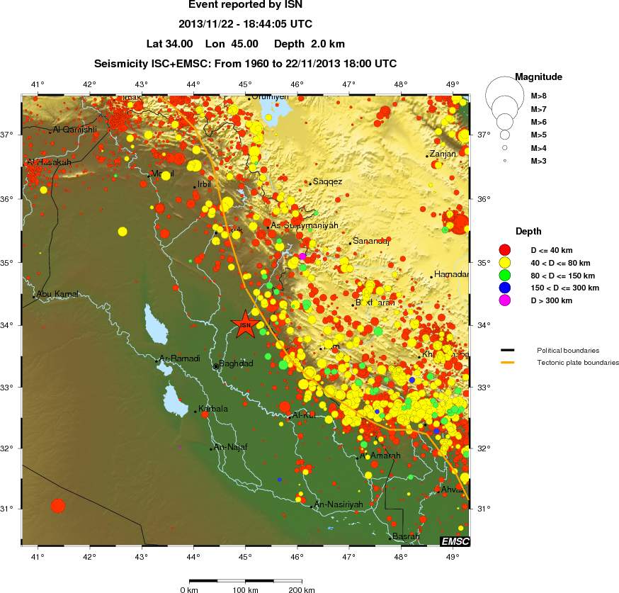 regional historical seismicity
