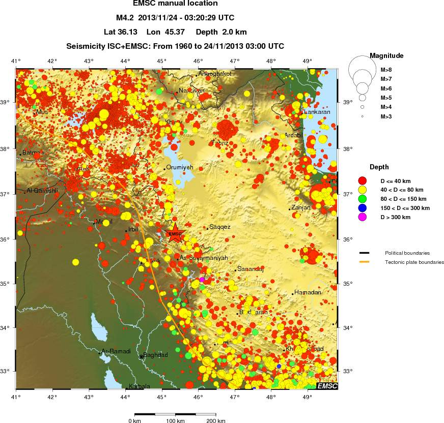 regional historical seismicity