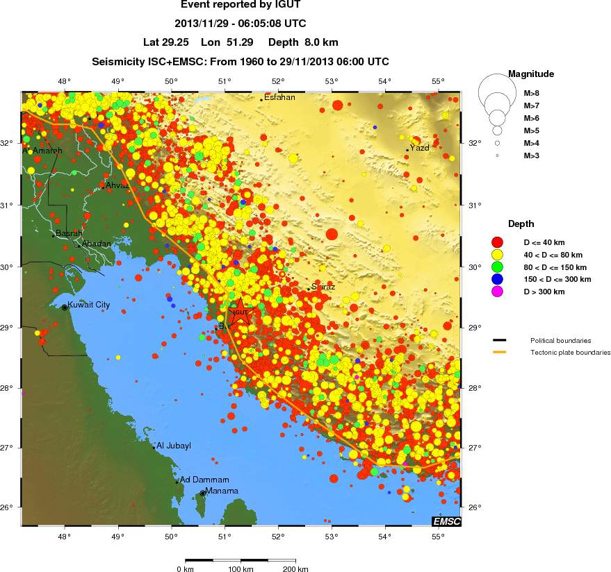regional historical seismicity