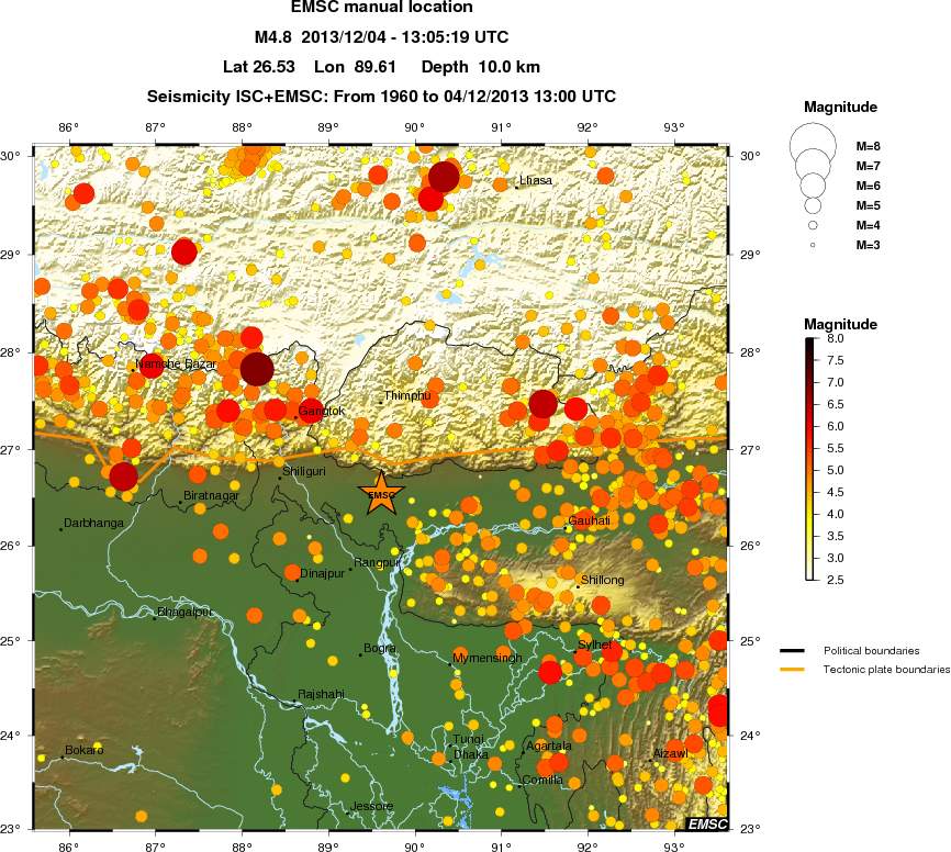 regional magnitude historical seismicity
