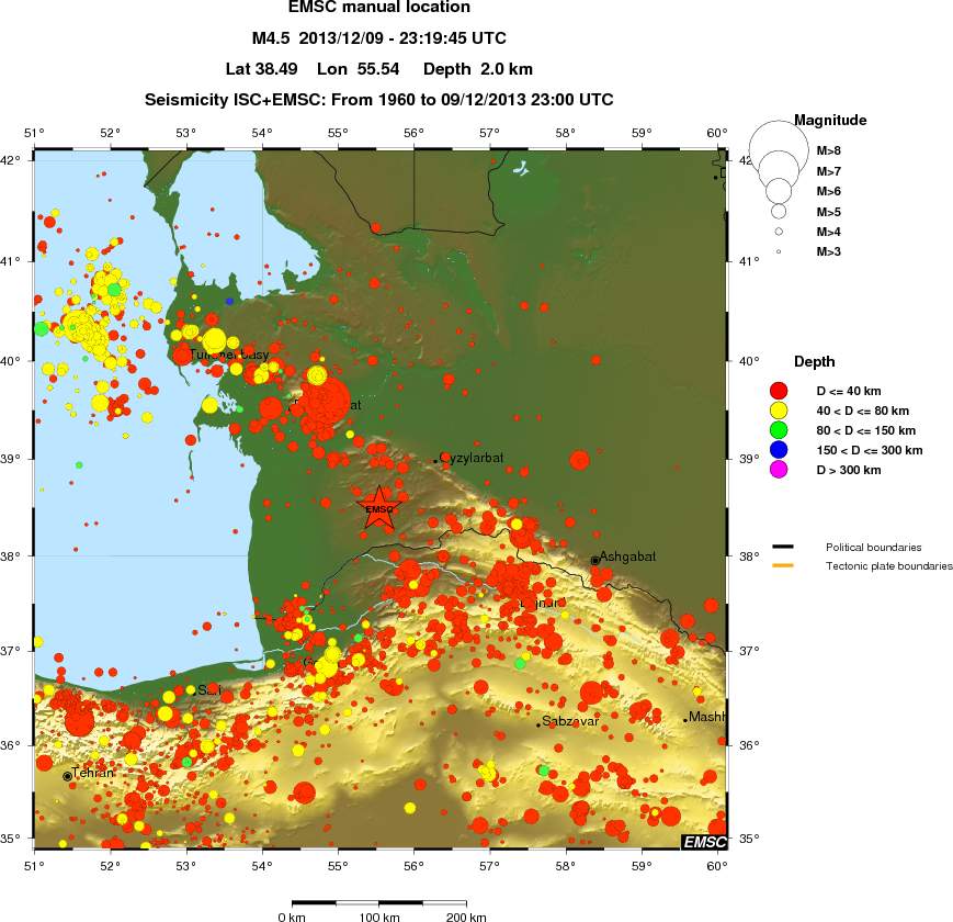 regional historical seismicity