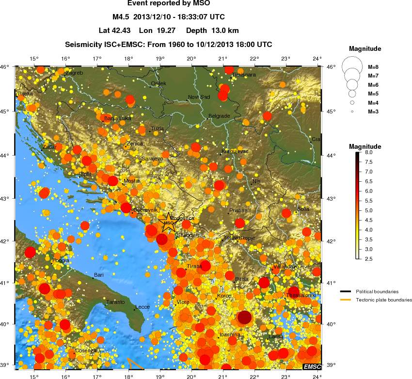regional magnitude historical seismicity