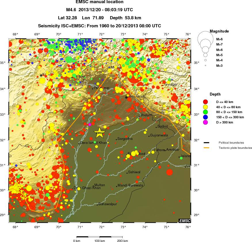 regional historical seismicity