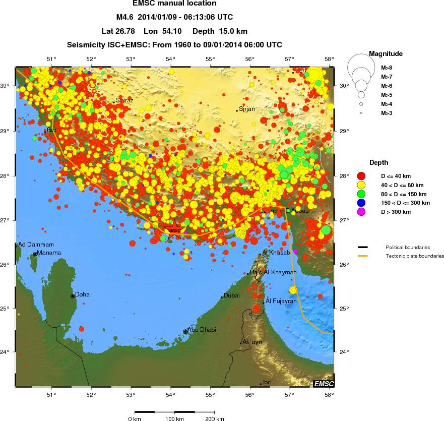 regional historical seismicity