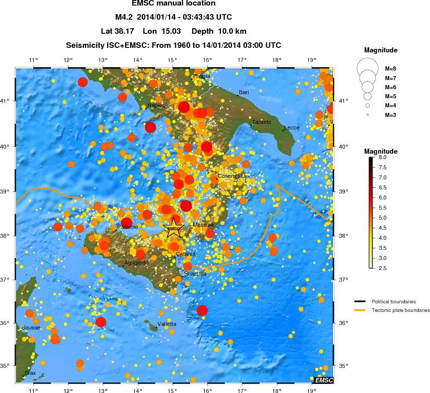 regional magnitude historical seismicity