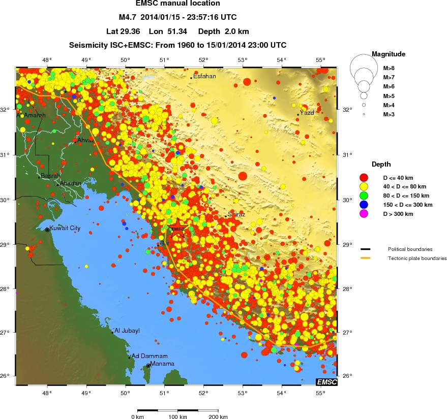 regional historical seismicity