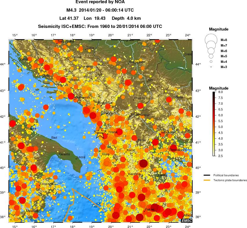 regional magnitude historical seismicity