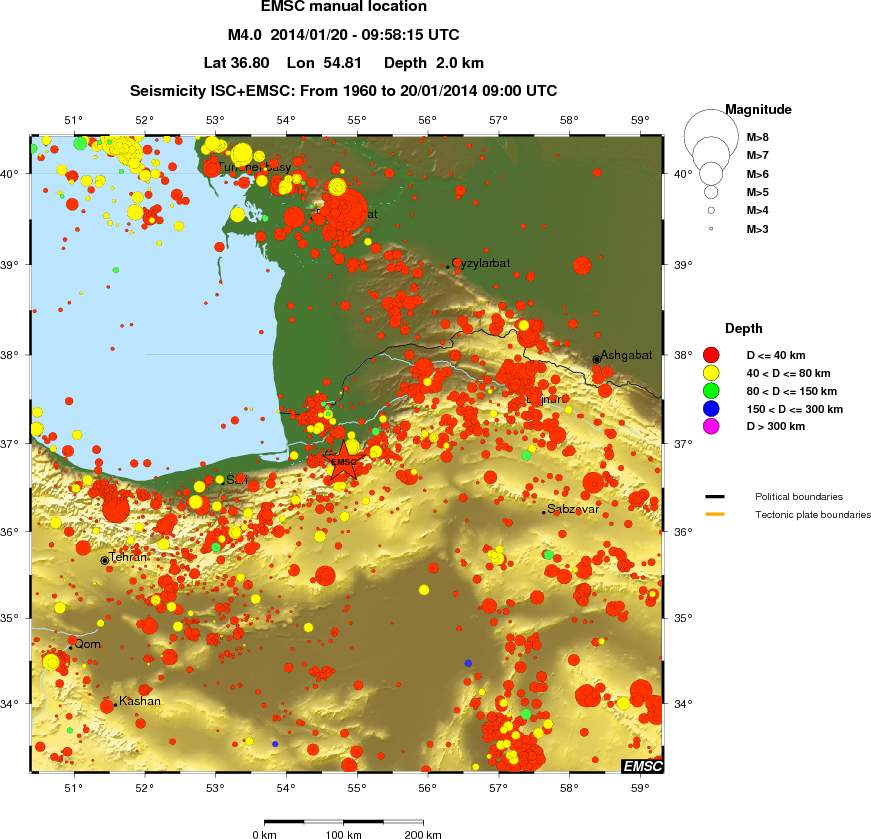 regional historical seismicity