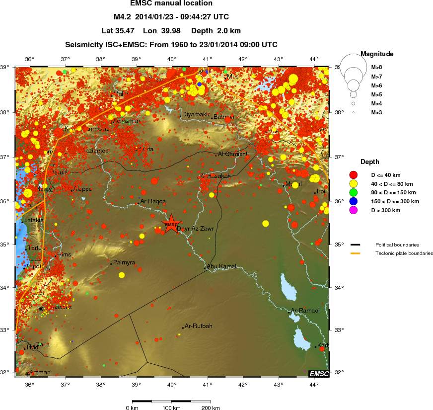 regional historical seismicity