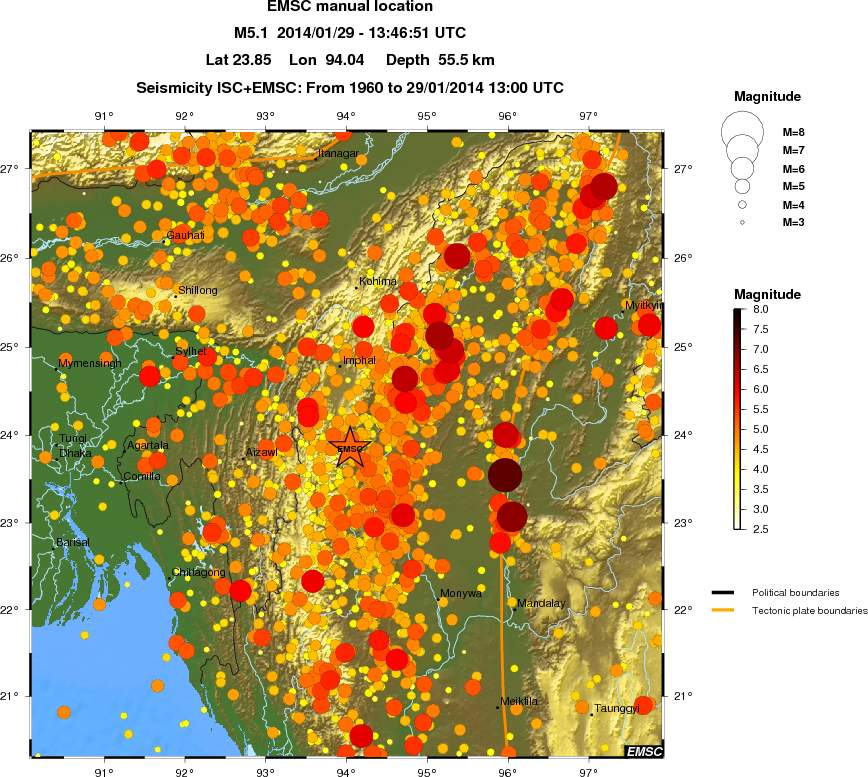 regional magnitude historical seismicity
