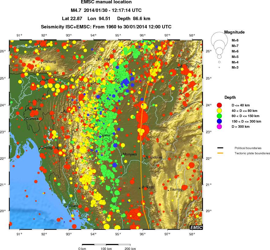 regional historical seismicity