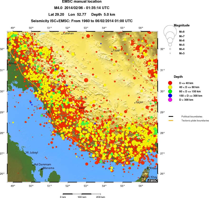 regional historical seismicity
