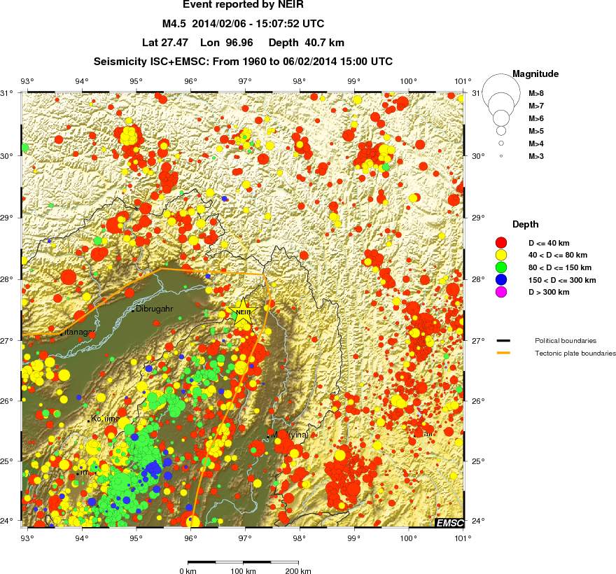 regional historical seismicity