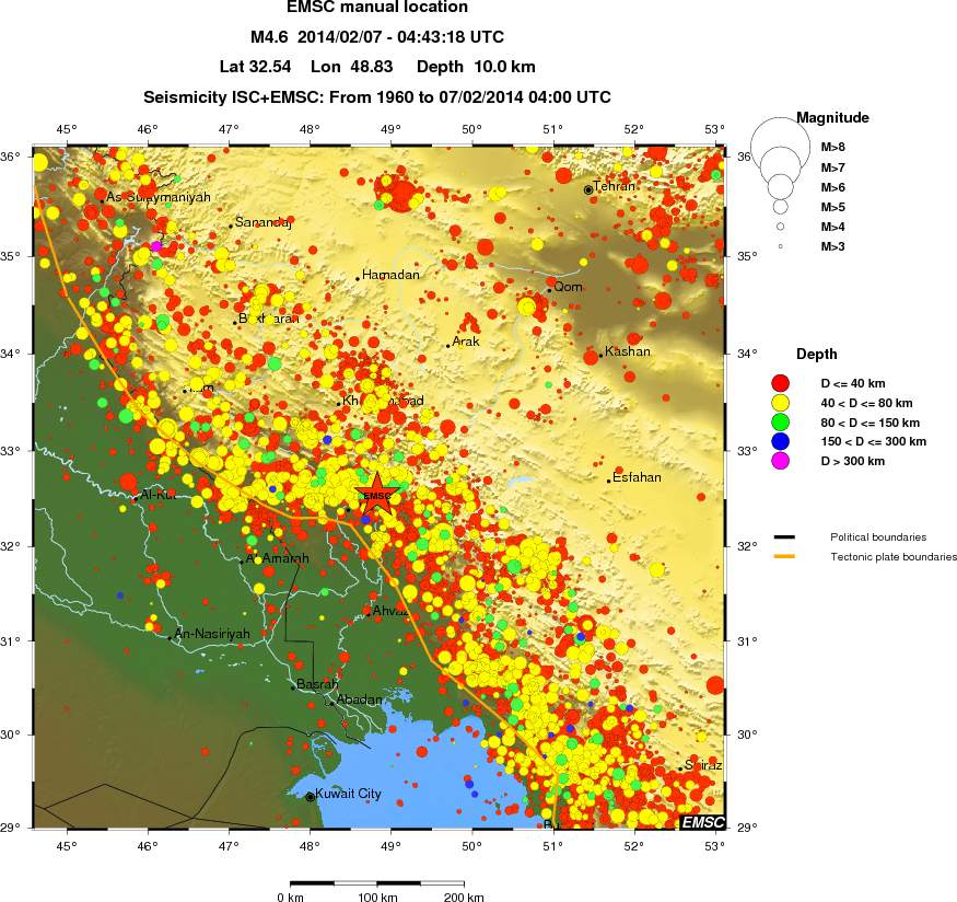 regional historical seismicity