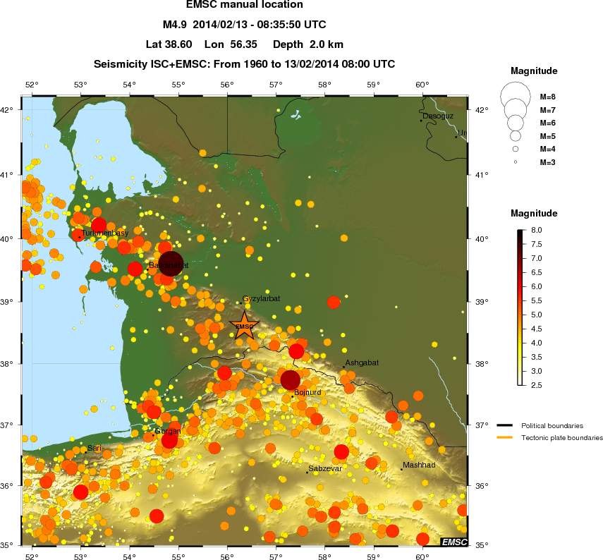 regional magnitude historical seismicity