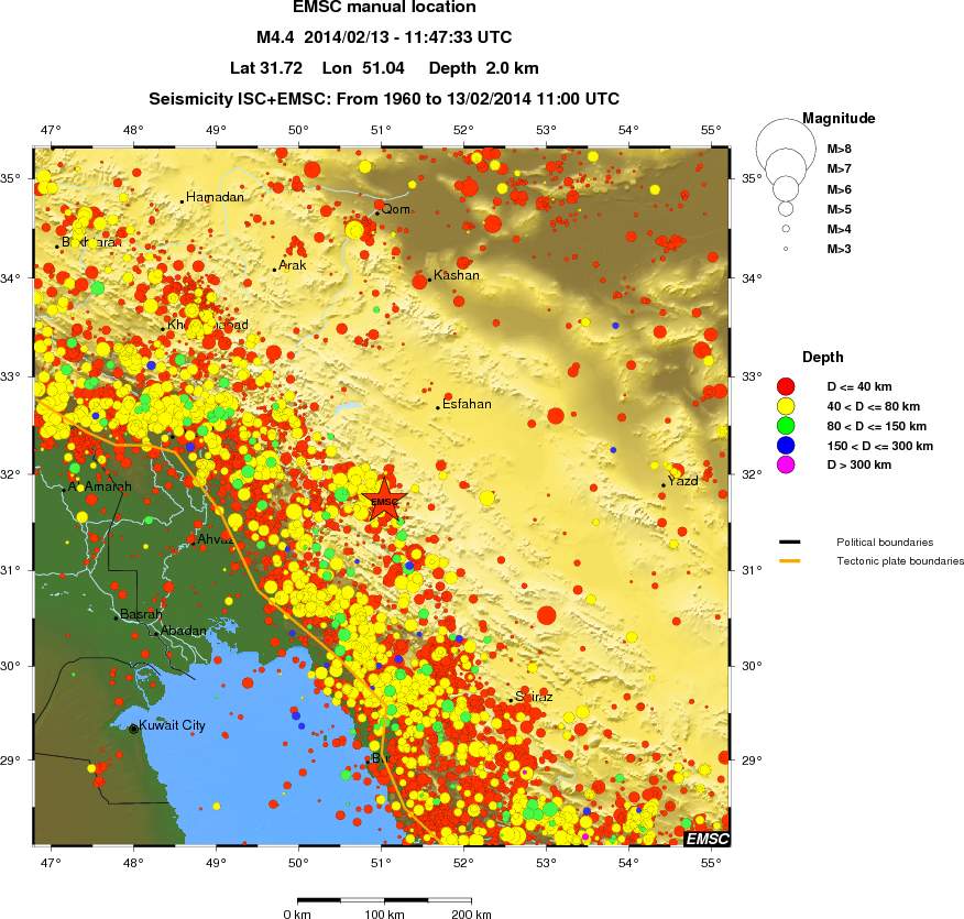 regional historical seismicity