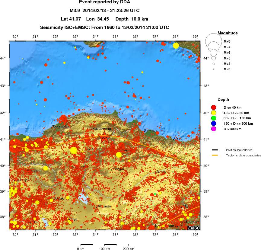 regional historical seismicity