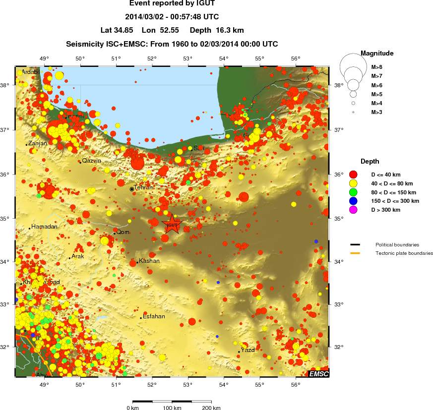 regional historical seismicity