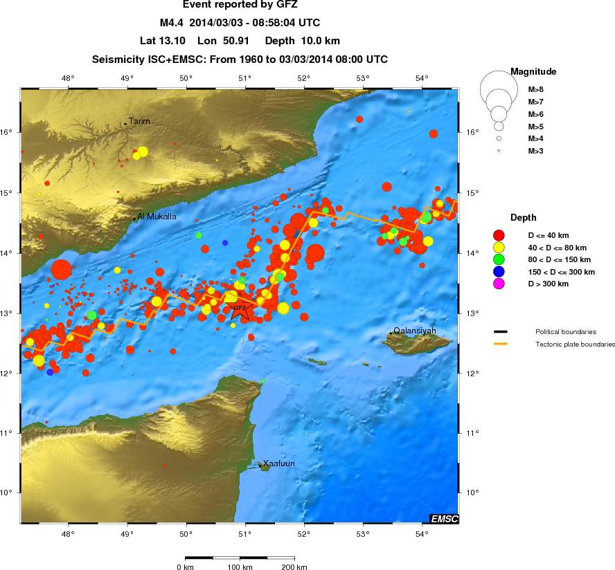 regional historical seismicity