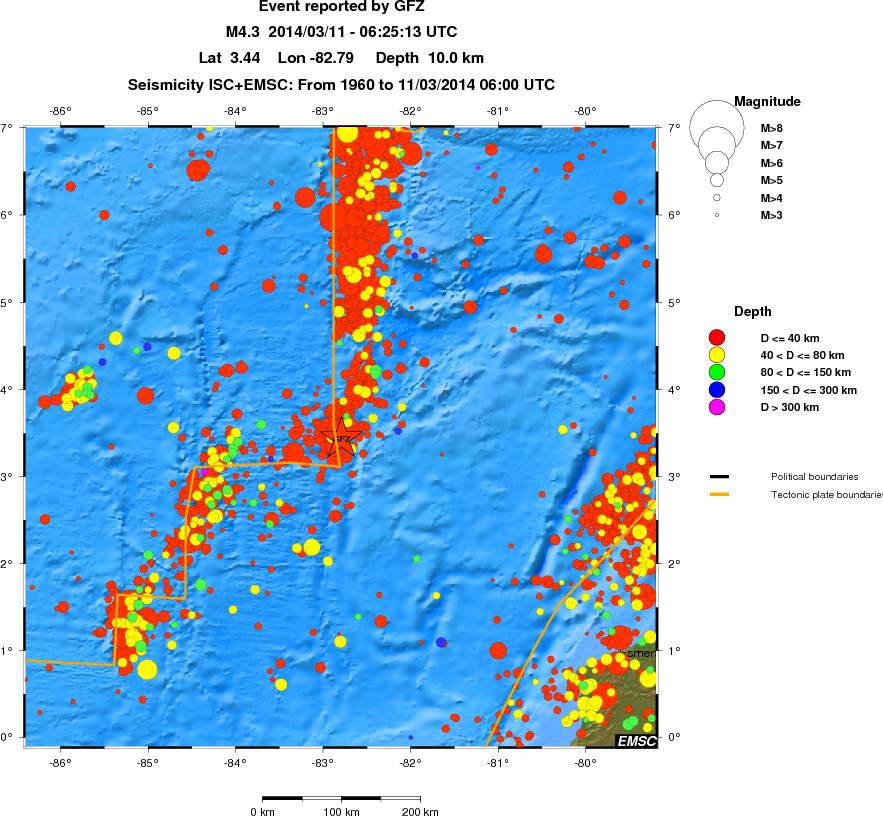 regional historical seismicity
