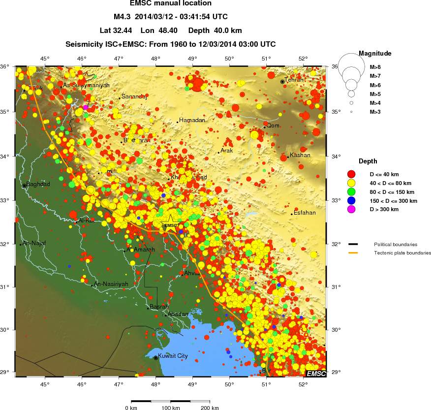 regional historical seismicity