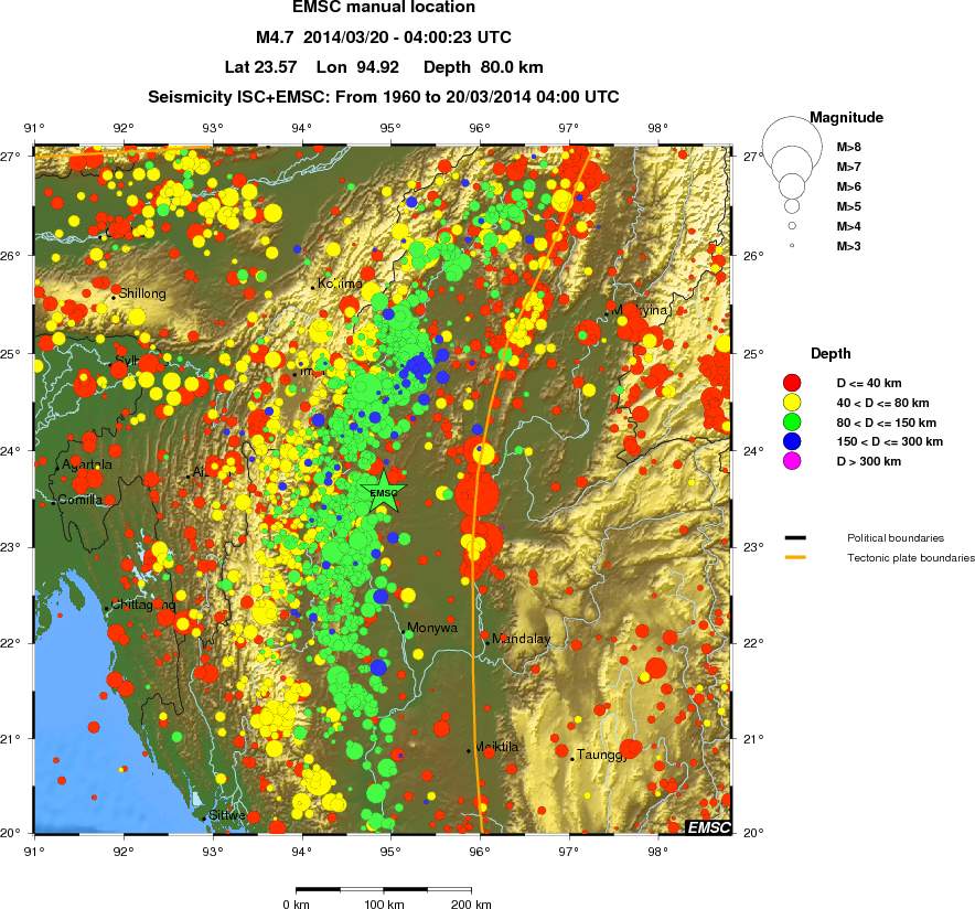 regional historical seismicity